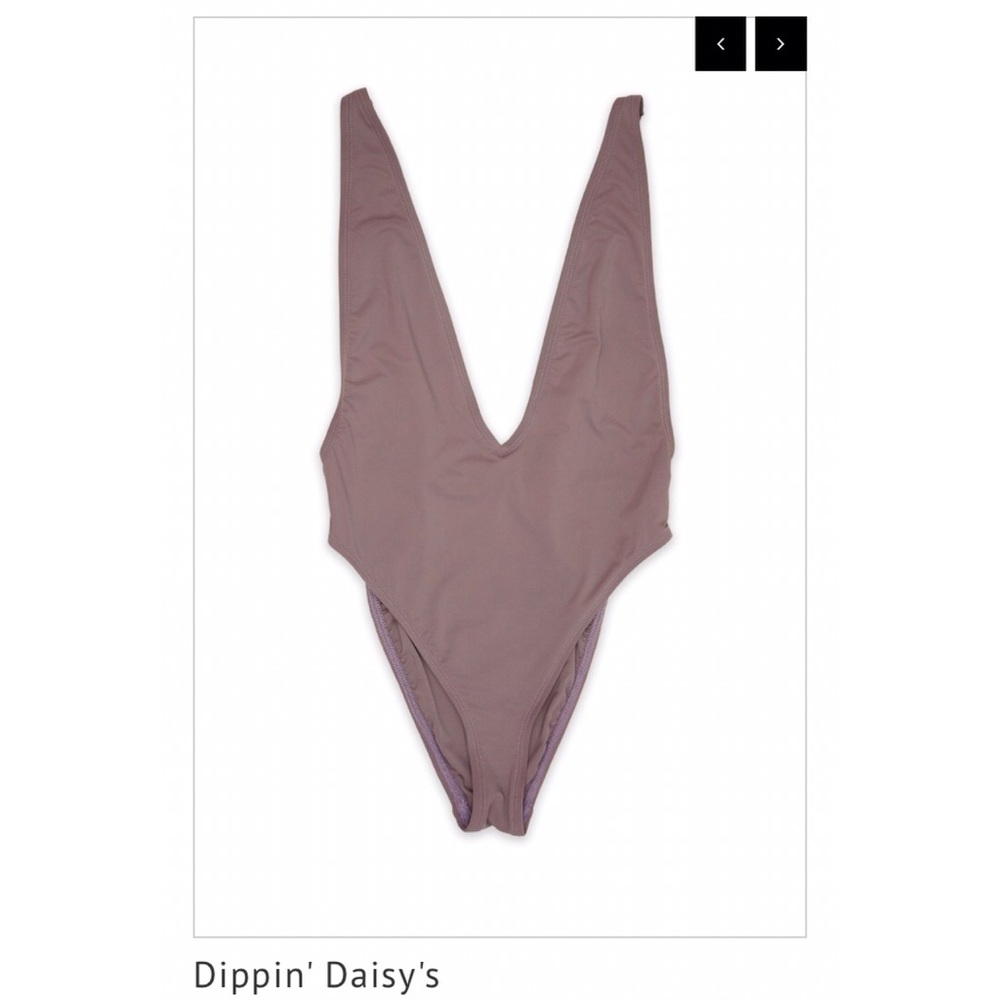 Purple haze high cut low vneck one piece